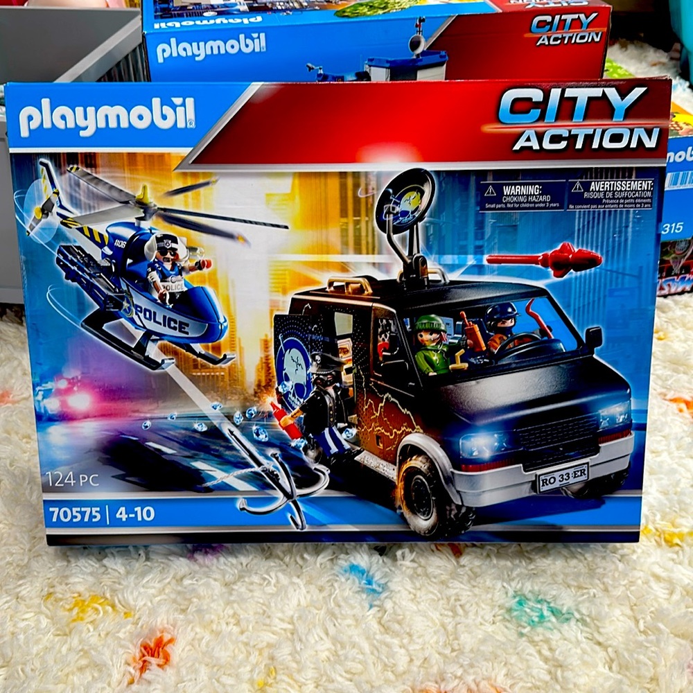 Brand new unopened Playmobile City Action Helicopter and Swat Truck 70575